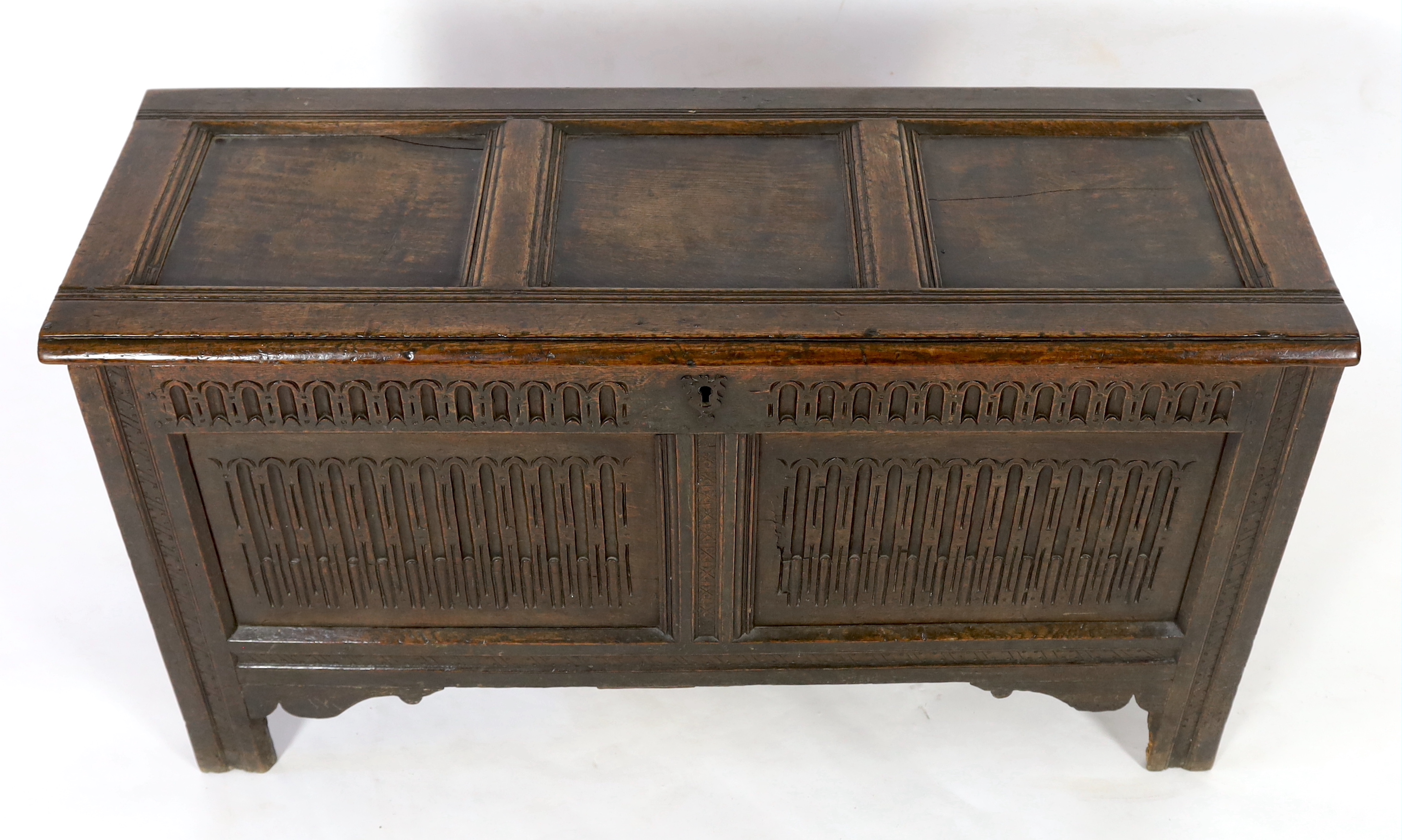 A late 17th century oak coffer